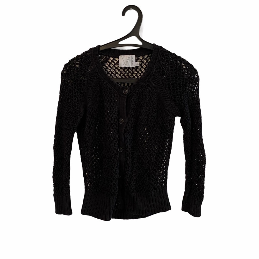 Michael stars knit black cardigan sweater